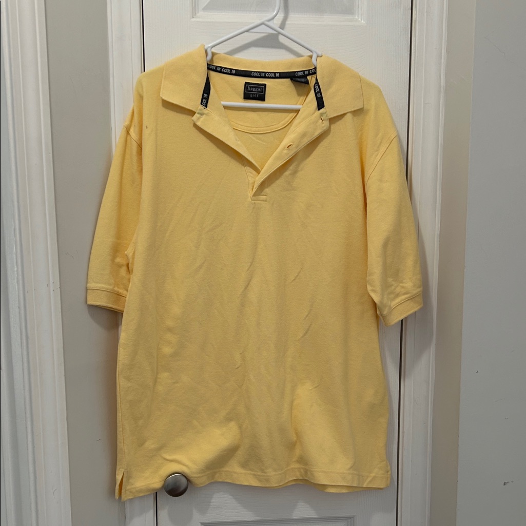 Haggar Golf Men's Pale Yellow Polo Shirt